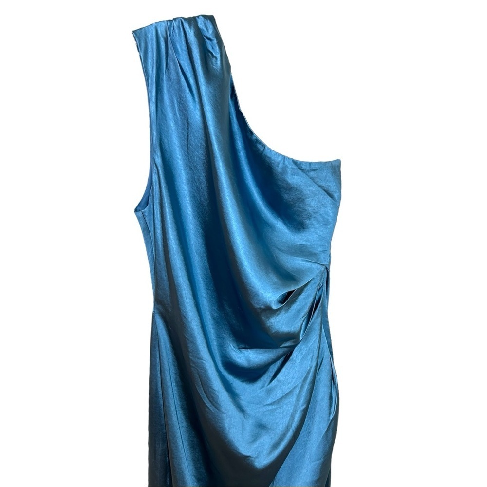 Elliatt x Revolve, Women’s ‘Cassini’ One-Shoulder Midi Satin Dress - Blue, Large - Picture 5 of 14